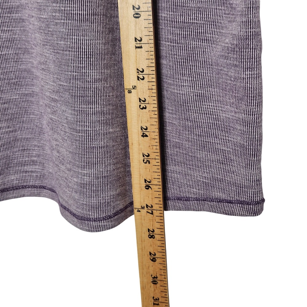 Weekends by Chico's Purple Knit V-Neck Short Sleeve Top 3 or L Basic Minimalist - Picture 8 of 9